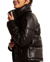 Nancy Drew S02 George Fan Leather Black Puffer Jacket